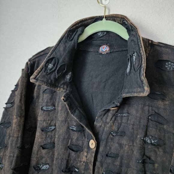 GRATEFUL DEAD VINTAGE Shacket Steal Your Face Skull Patch XL - Picture 11 of 13